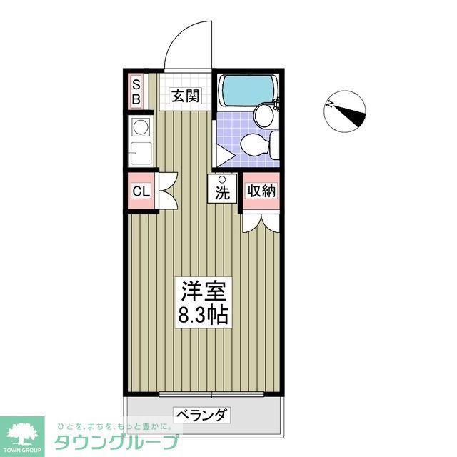 カンタービレII(ワンルーム/1階)の間取り写真