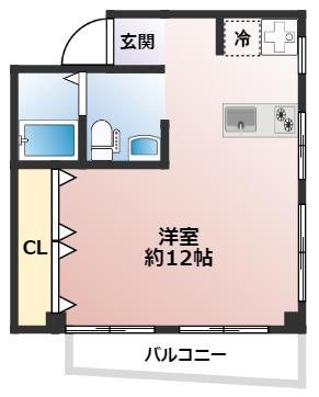 PLENDY東砂(ワンルーム/2階)の間取り写真
