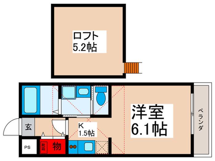 ガレットハウス(1K/1階)の間取り写真
