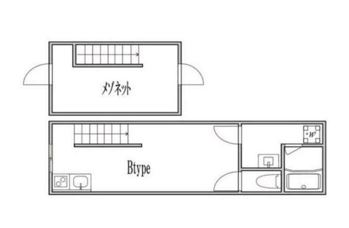 ベルメゾン東長崎(1DK/2階)の間取り写真