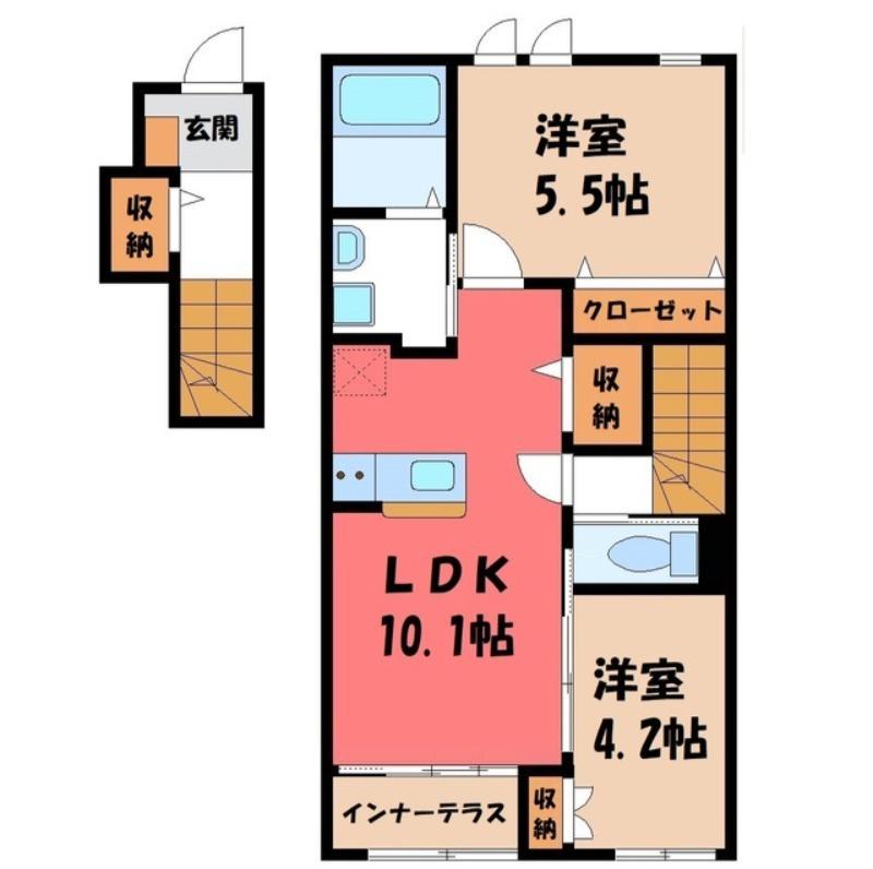 ドルチェ(2LDK/2階)の間取り写真