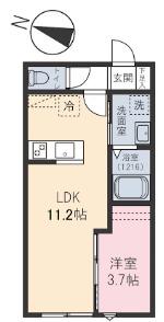 ゼルコーバ(1LDK/2階)の間取り写真