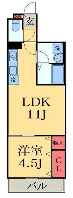 マスターグレイス(1LDK/3階)の間取り写真