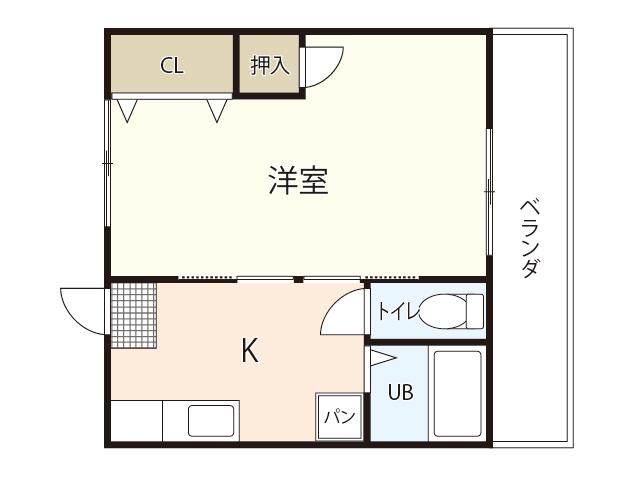 第7ファニー幸(1K/4階)の間取り写真