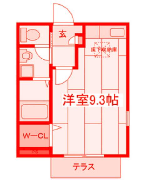 ジャルダン(ワンルーム/1階)の間取り写真