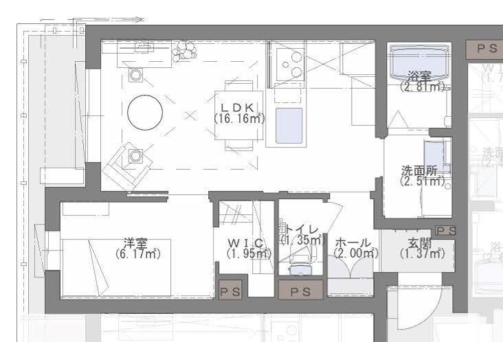 GRACE EARTH薬院(1LDK/2階)の間取り写真