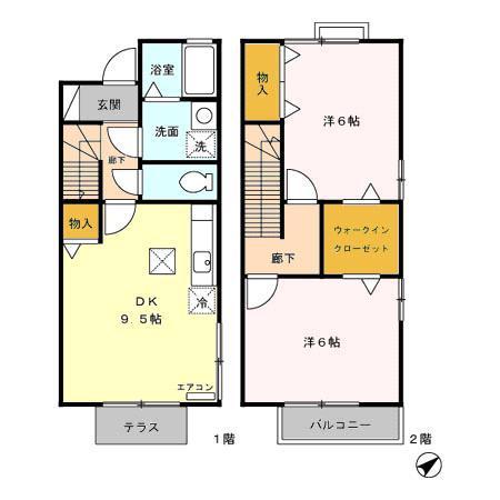 コンフォール黒髪(2LDK/1階)の間取り写真