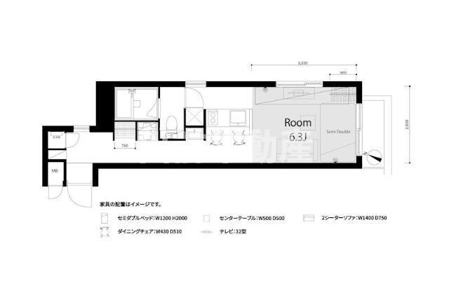 朝日関口マンション(ワンルーム/8階)の間取り写真