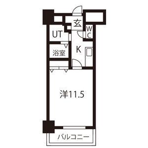 TQレジデンス名古屋錦(1K/4階)の間取り写真