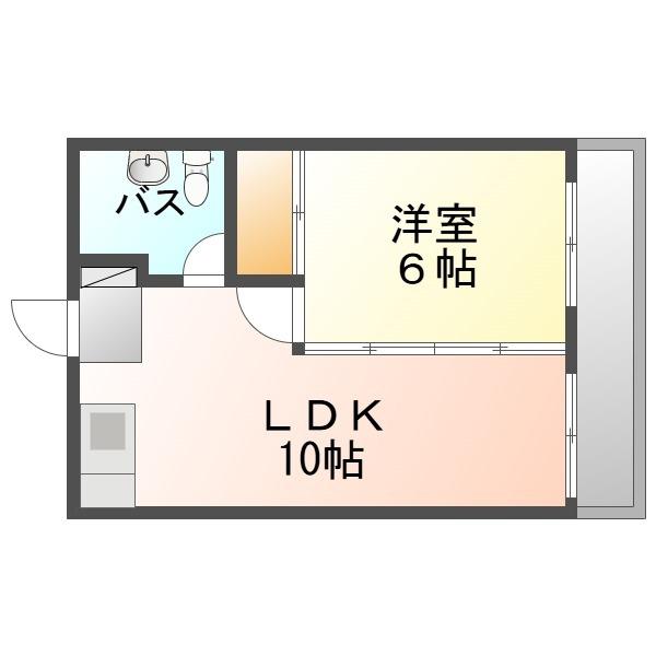 大嶺荘(1LDK/3階)の間取り写真