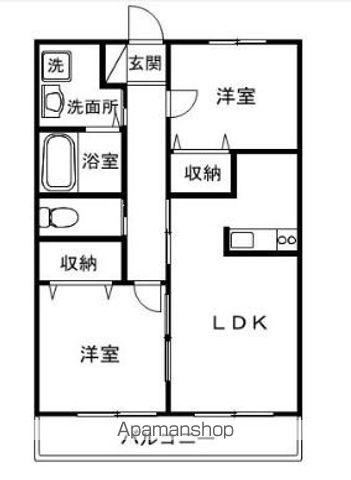 K・グランドシティ(2LDK/1階)の間取り写真