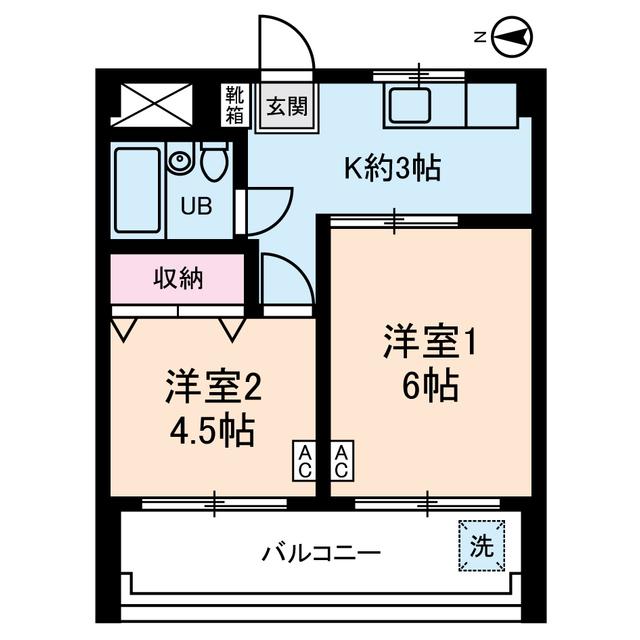 エレガンス綾瀬5(2K/7階)の間取り写真