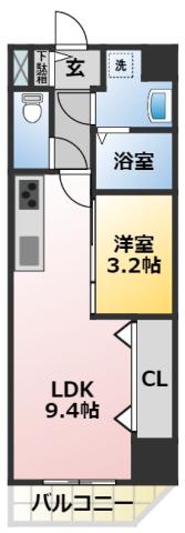 レジデンス悠海(1LDK/7階)の間取り写真