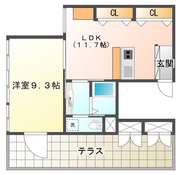 リブラブウエスト(1LDK/5階)の間取り写真