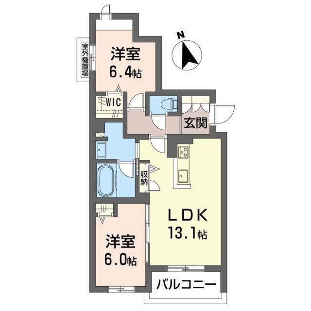 シャーメゾン フォレドール(2LDK/3階)の間取り写真