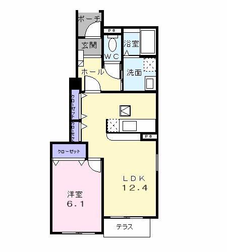 エテルノ(1LDK/1階)の間取り写真