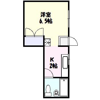 ハイツ池尻(1K/1階)の間取り写真