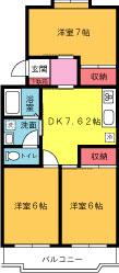 クレール湘南(3DK/3階)の間取り写真