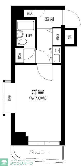 ライオンズマンション中野第5(ワンルーム/1階)の間取り写真