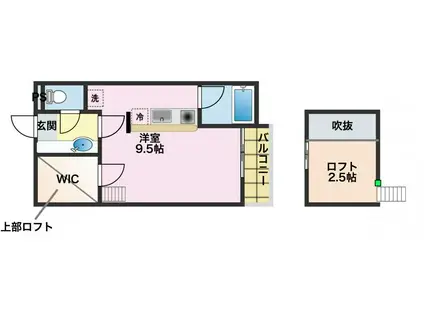 セザンヌ中央通(ワンルーム/1階)の間取り写真