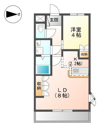 ディア ベルジュ(1LDK/2階)の間取り写真