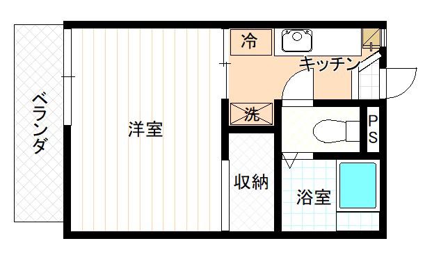イシハラハウス(1K/2階)の間取り写真