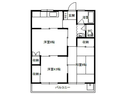 長島マンション(3K/1階)の間取り写真