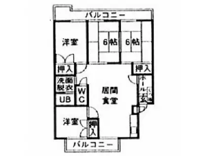 古賀第2ビル(4LDK/2階)の間取り写真