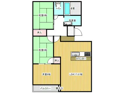 津島南サンコーポ(3LDK/1階)の間取り写真