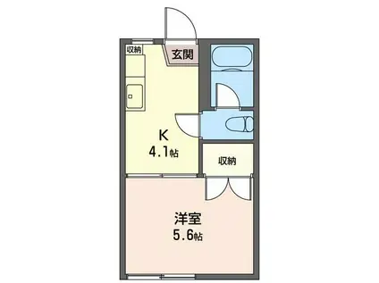 ハイツ麻生(1K/2階)の間取り写真