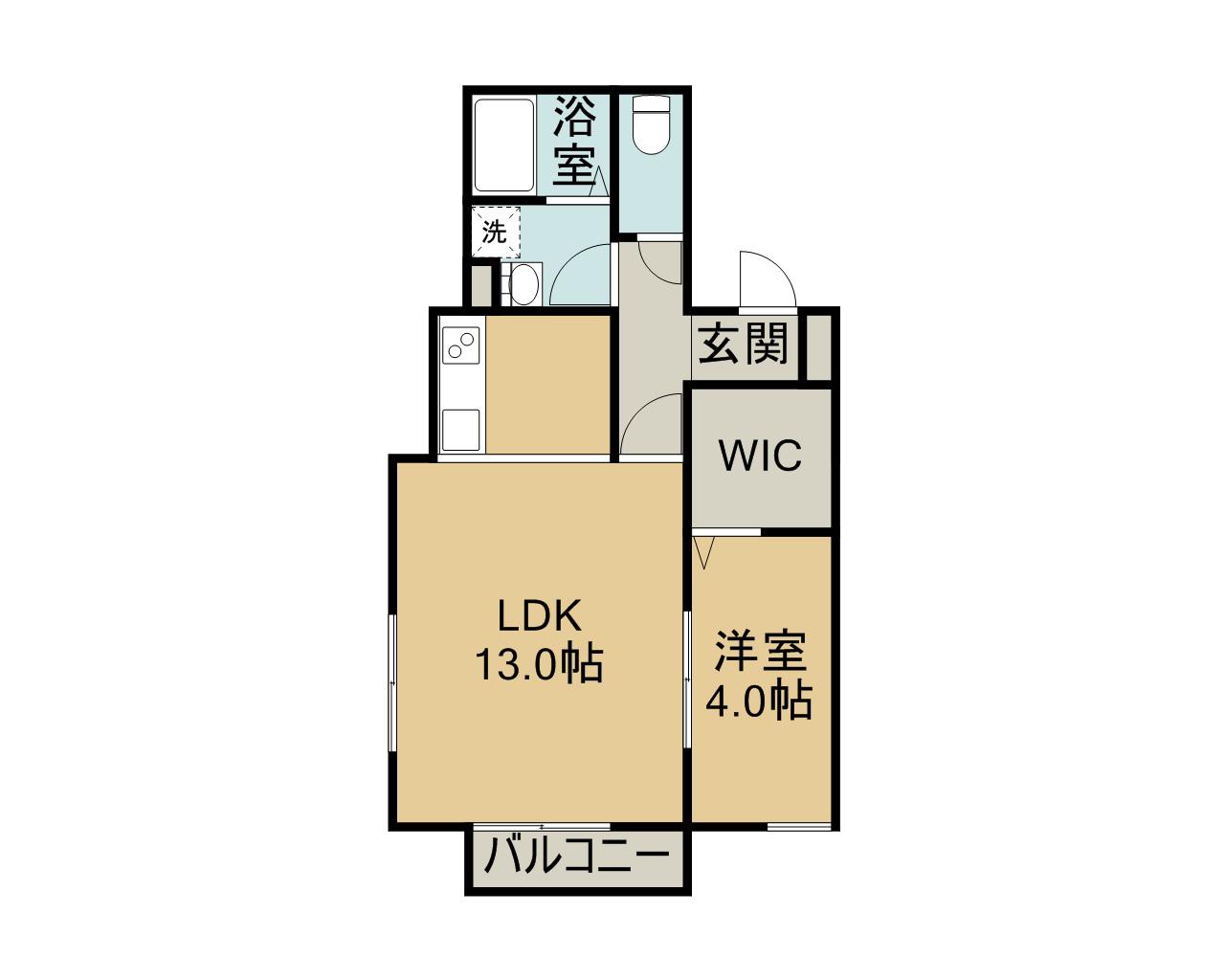 プランドール参番館(1LDK/1階)の間取り写真