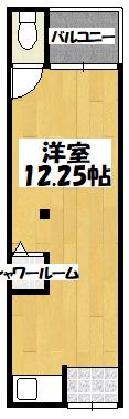 SEESAW石原(ワンルーム/2階)の間取り写真