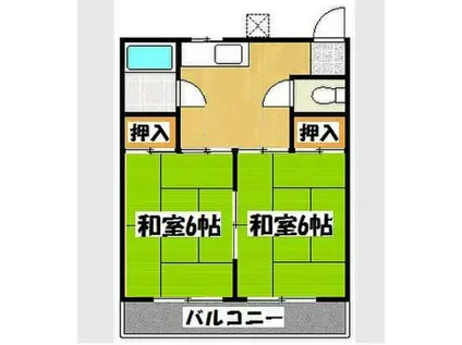 銀杏ハウス(2DK/2階)の間取り写真