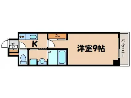 ヴェールM(1K/4階)の間取り写真