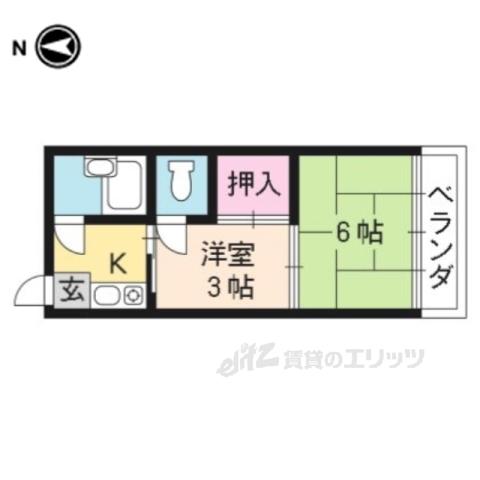 コーポ鳳瑞(2K/3階)の間取り写真