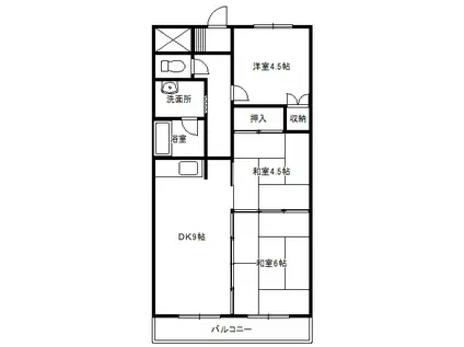 エスポアール伊勢(3DK/2階)の間取り写真
