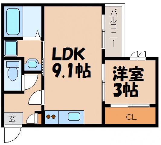 REGALEST GLORY 煌(1LDK/2階)の間取り写真
