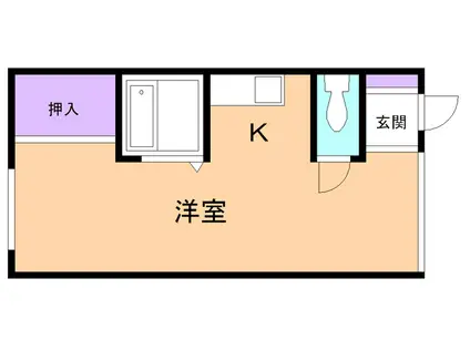 メゾン白樺(ワンルーム/2階)の間取り写真