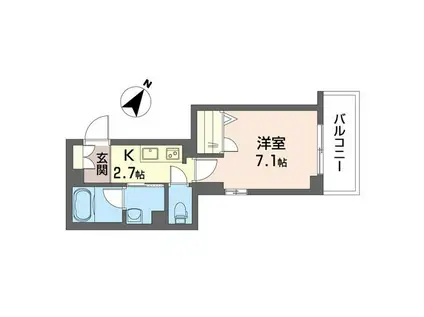 ジャルダン アズール(1K/3階)の間取り写真