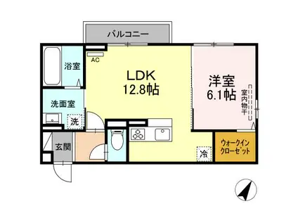 D-ROOM中野(1LDK/3階)の間取り写真