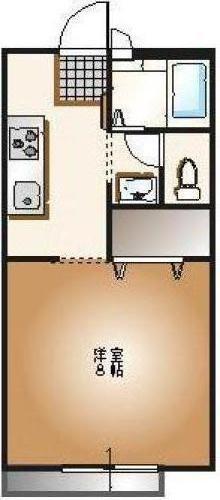 プチメゾンIII(1K/2階)の間取り写真