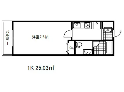 インベスト神戸エアフロント(1K/8階)の間取り写真