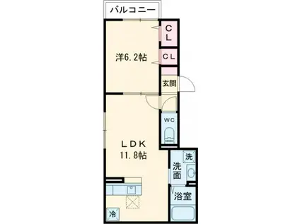 江戸川区谷河内PJ(1LDK/2階)の間取り写真