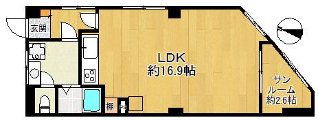 浜甲子園シーサイドマンション(1LDK/3階)の間取り写真