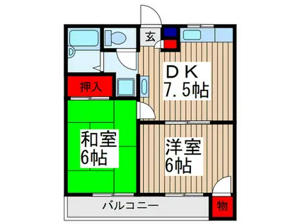 緑ハイツ(2DK/2階)の間取り写真