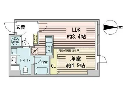 ルラシオン札幌駅前(1LDK/11階)の間取り写真