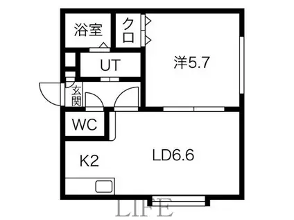 パルティールTM清田(1LDK/2階)の間取り写真