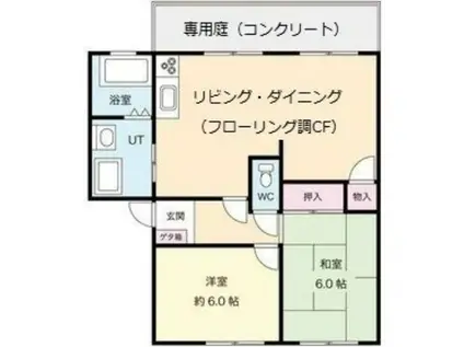 メゾン・ウィステ(2LDK/1階)の間取り写真