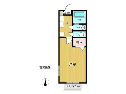 コンフォート湘南(1K/1階)の間取り写真