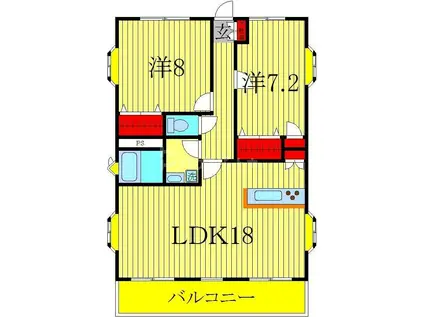 ストーム桜台(2LDK/2階)の間取り写真